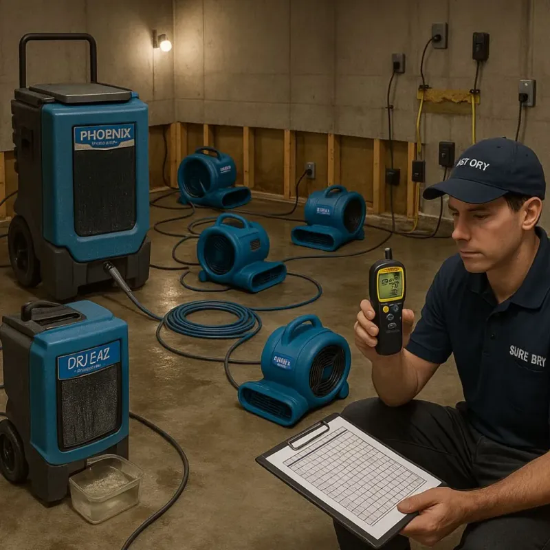 Structural Drying and Dehumidification process in Carrollton, TX